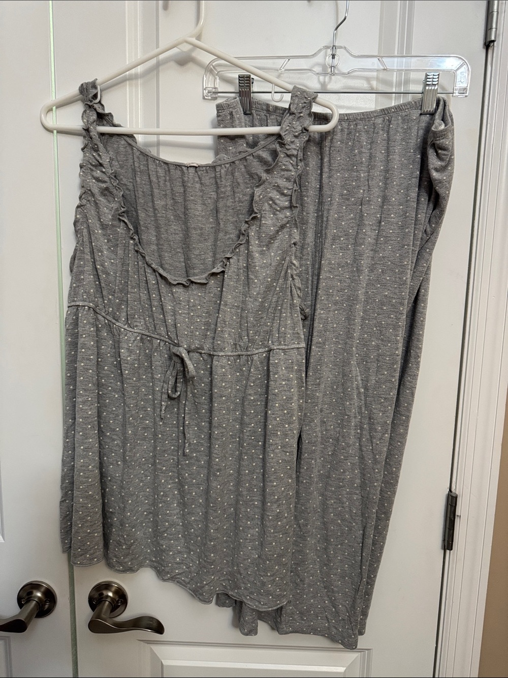 Cato Gray Polka Dot Pajama Set